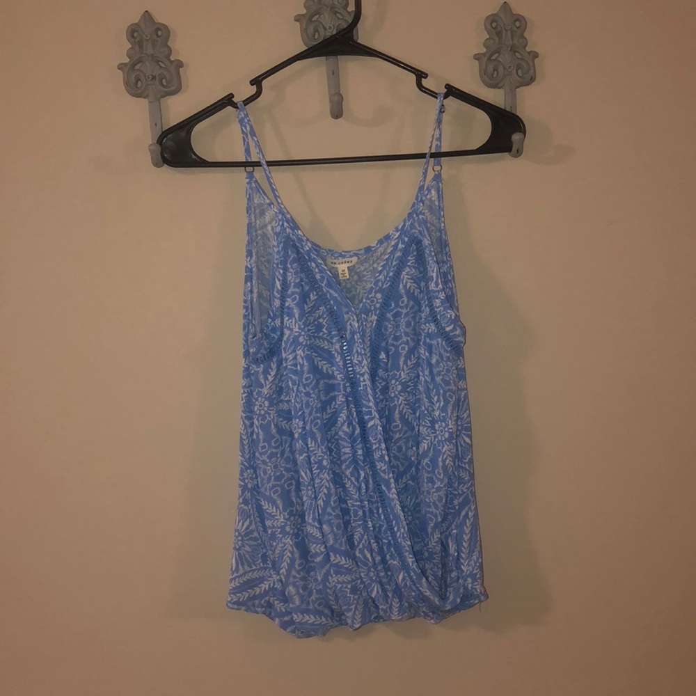 Blue and white tank top